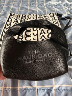 Marc Jacobs Black Pebbled Leather 'The Sack Bag' Messenger